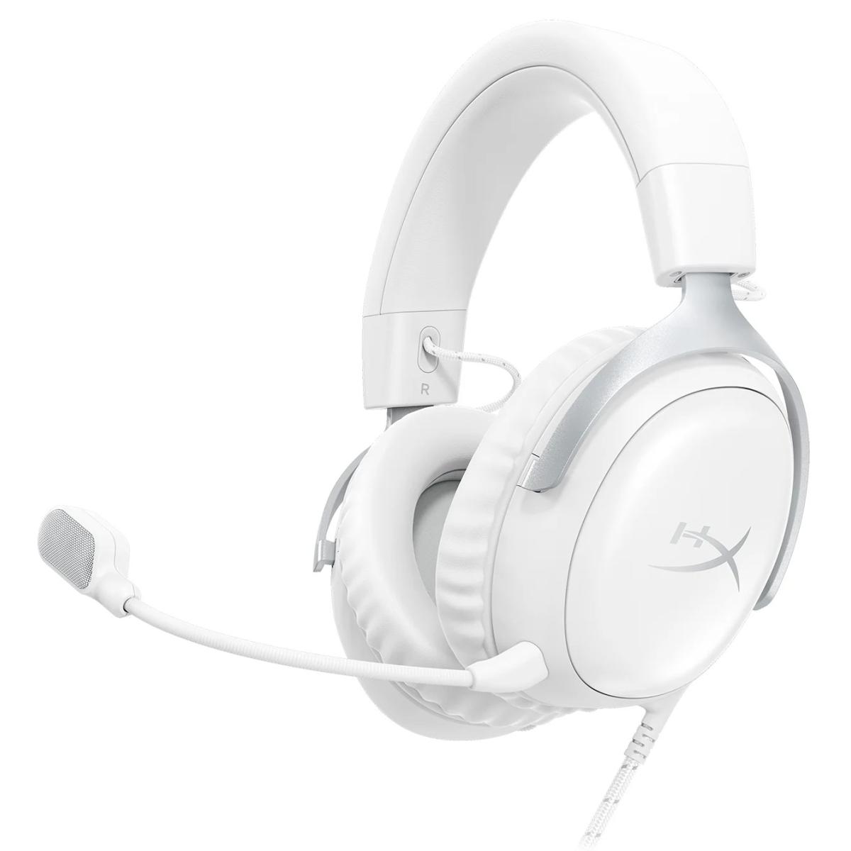 HyperX Cloud III Gaming Headset DTS:X Spatial Audio USB-C/USB-A/3.5mm White