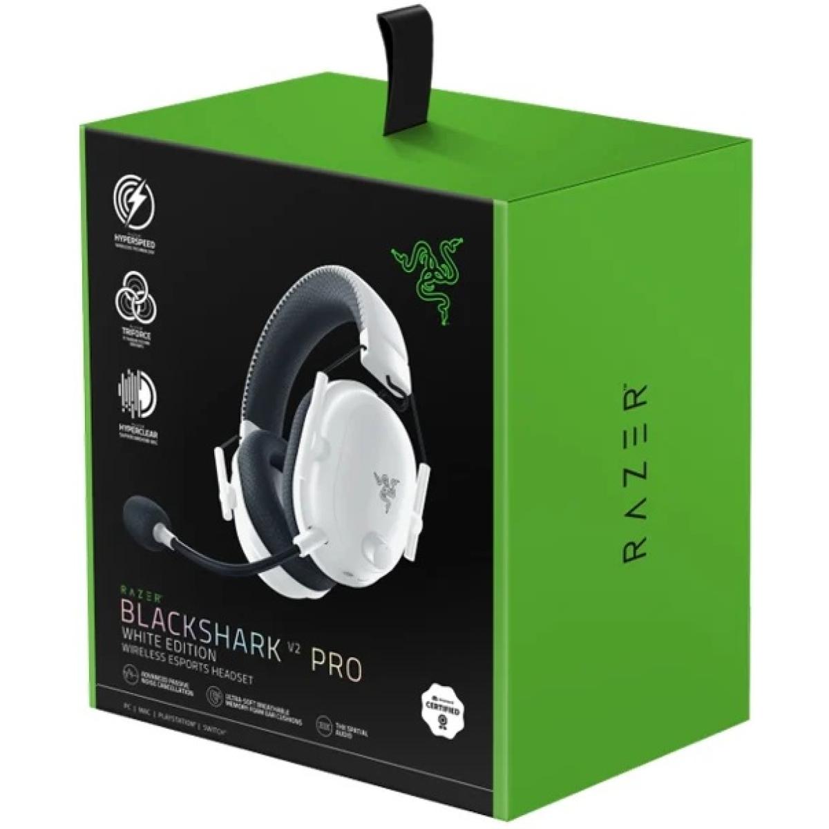 Razer BlackShark V2 Pro 2023 Wireless + Bluetooth Gaming Headset – THX 7.1, White