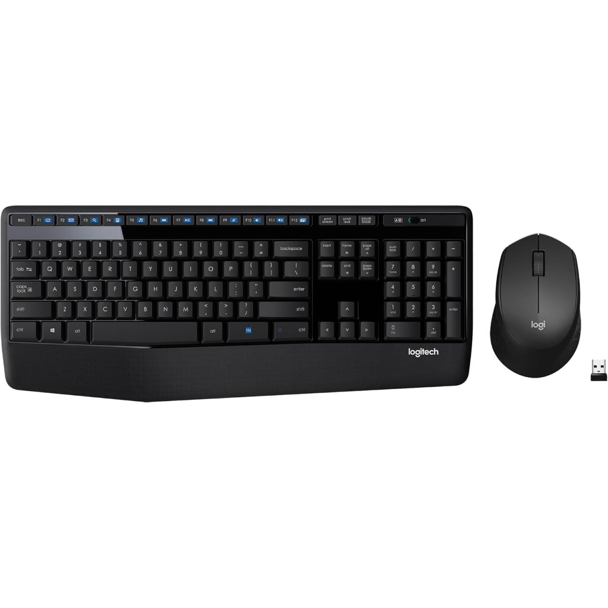 Logitech MK345 Wireless Keyboard and Mouse Combo – Arabic/English, 2.4 GHz, Black