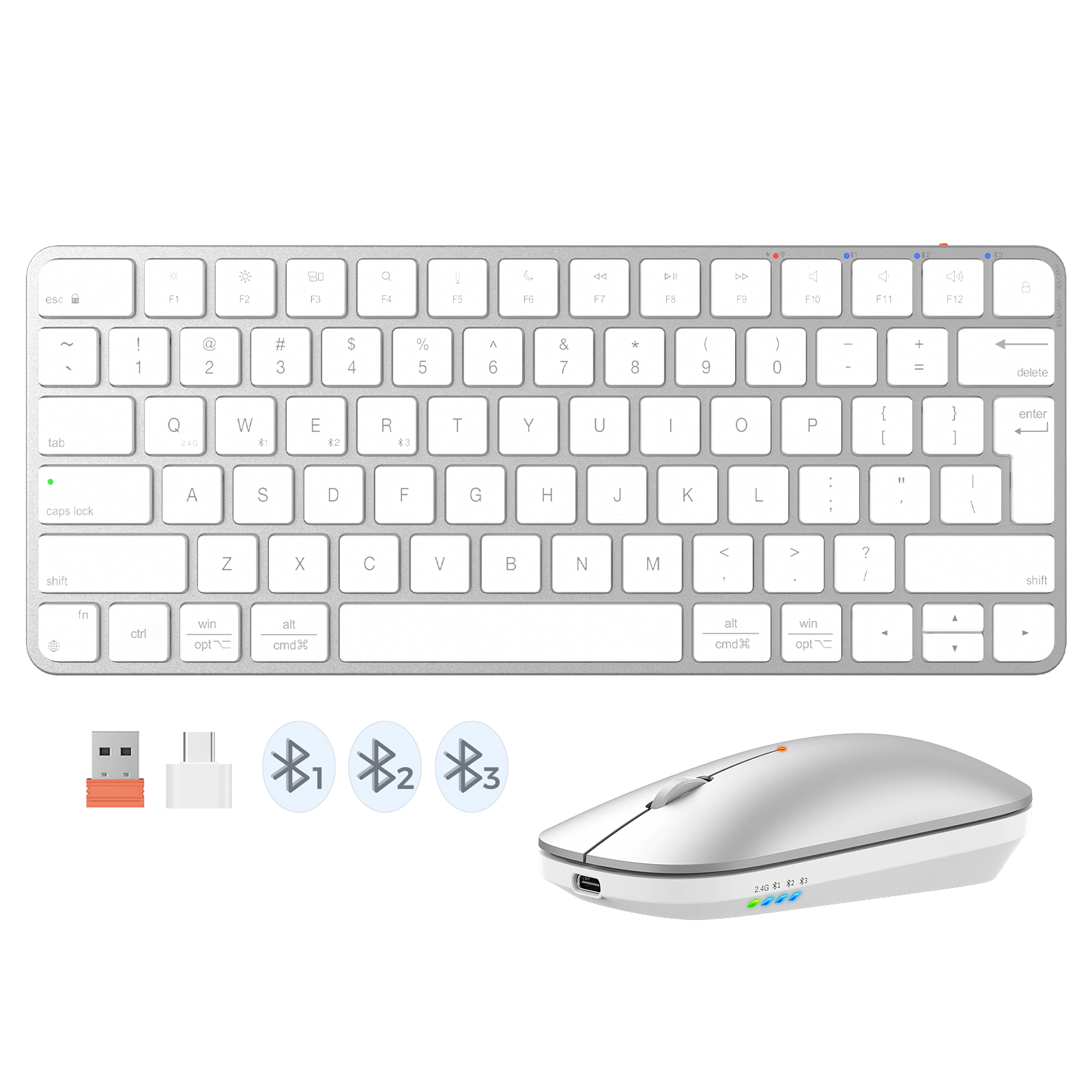 Meetion ikey C210 Wireless Ultra-thin Keyboard and Mouse Combo – White