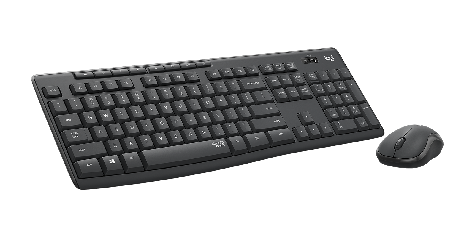 Logitech MK295 Silent Wireless Combo Keyboard & Mouse 2.4GHz Full Size Arabic