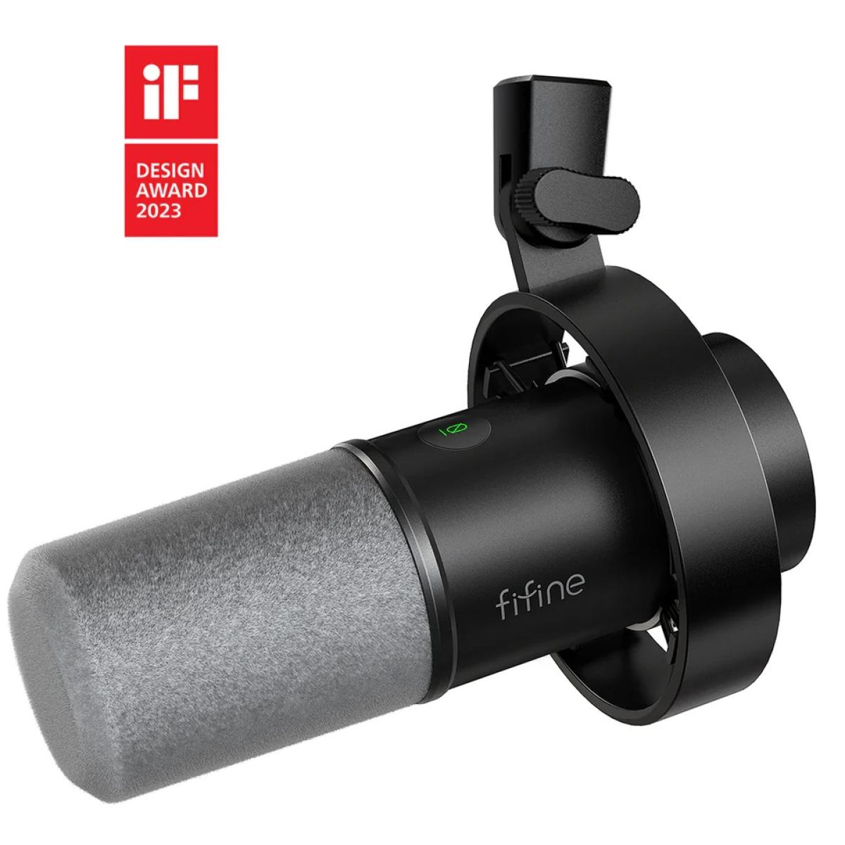 FIFINE K688 USB/XLR Dynamic Microphone with Shock Mount and Touch-Mute