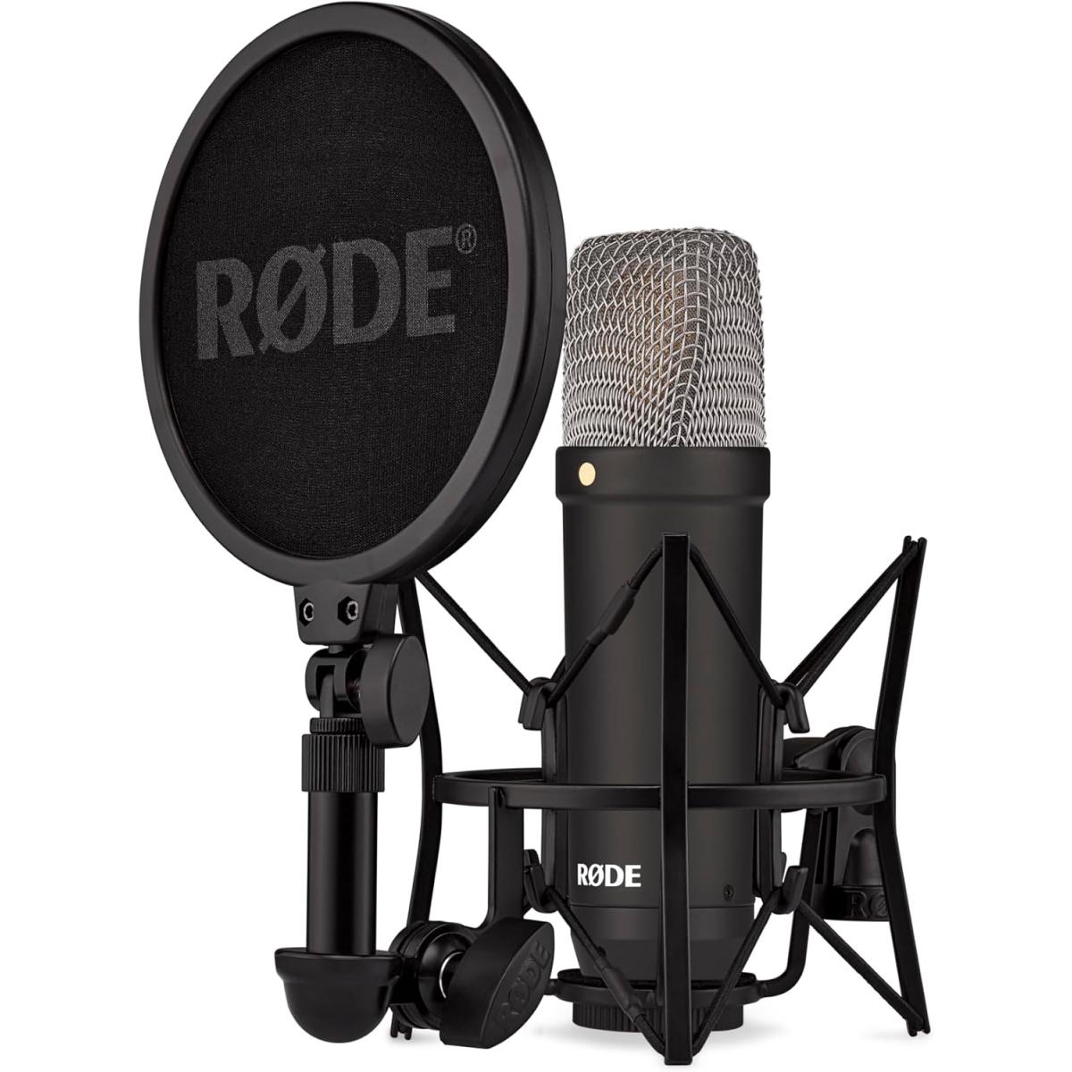 RØDE NT1 Signature Series Condenser Microphone with SM6 Shockmount and Pop Filter — Black