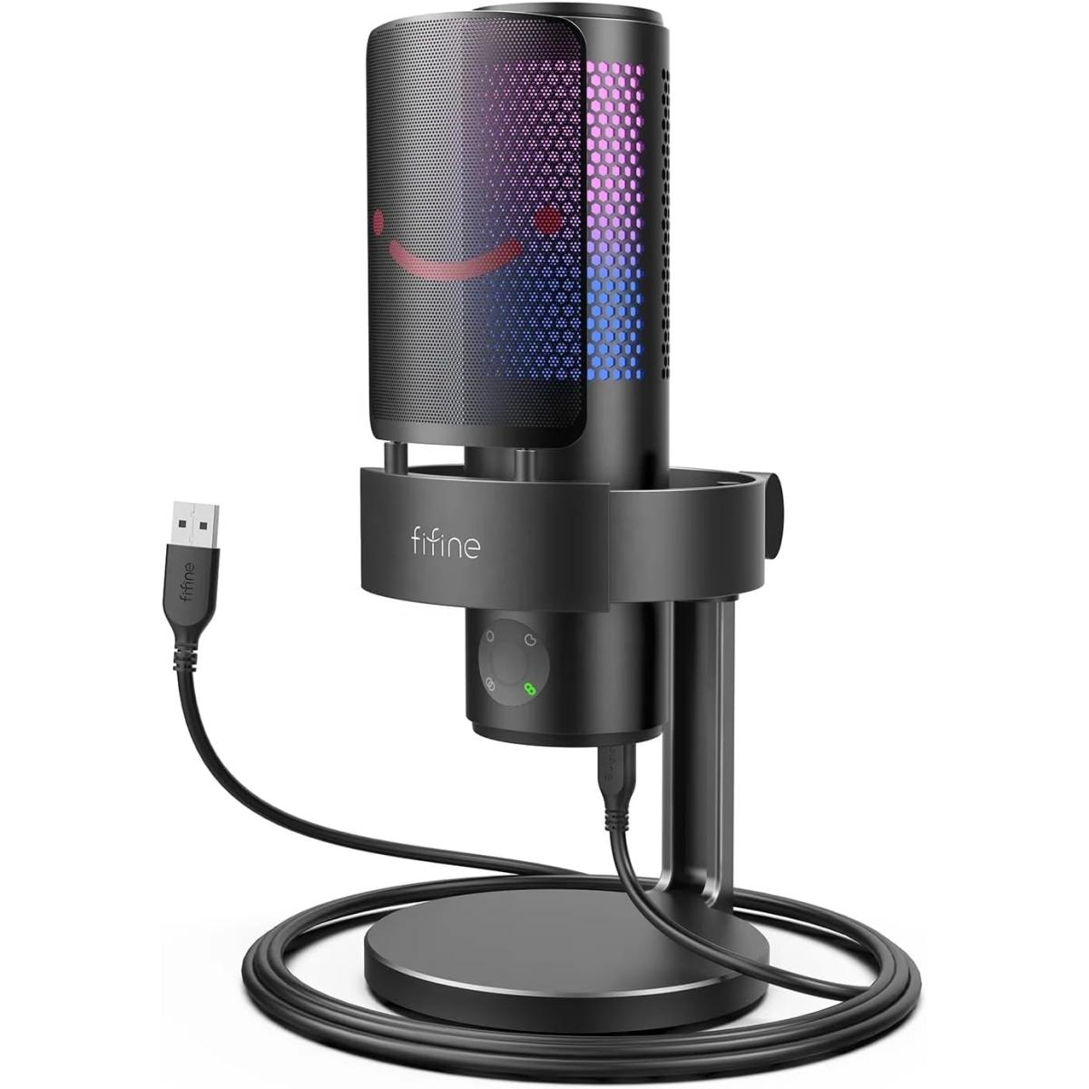 FIFINE AmpliGame A9 USB RGB Gaming Microphone - Black
