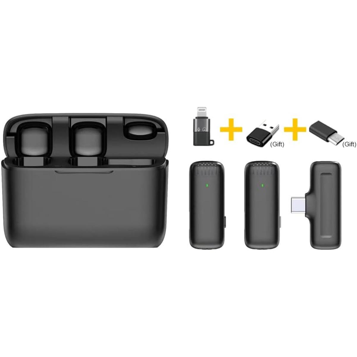 J13 2-in-1 Dual Wireless Lavalier Microphone for iPhone and USB-C — Plug and Play