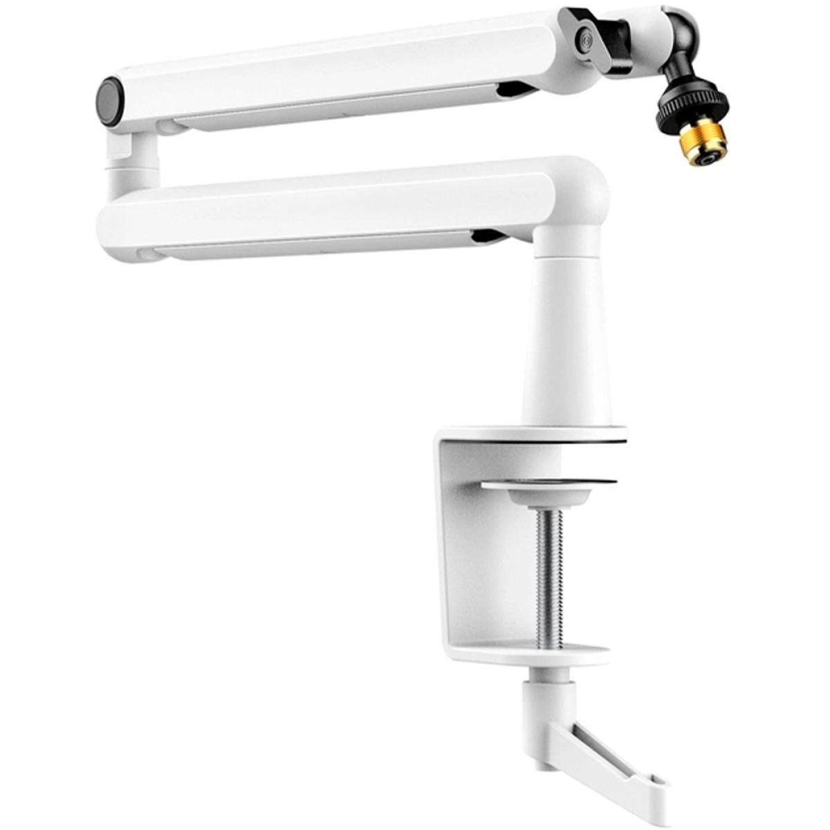 Fifine BM88W Low-Profile Microphone Boom Arm with Cable Channeling (White)