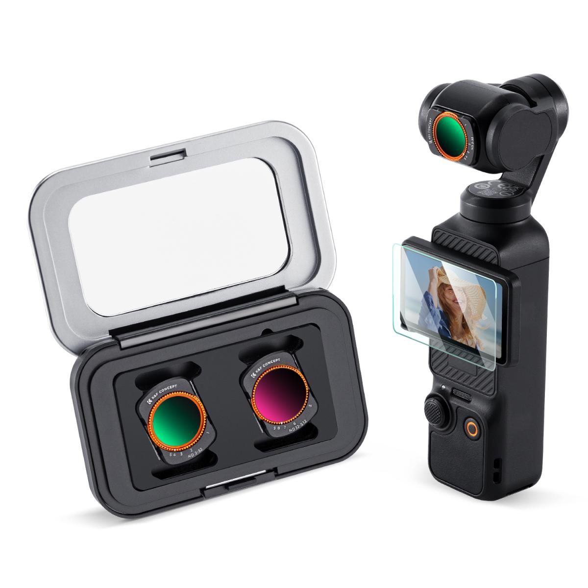 K&F Concept Variable ND2-ND32 & ND32-ND512 Filter Kit Compatible with DJI Osmo Pocket 4/3 Creator Combo