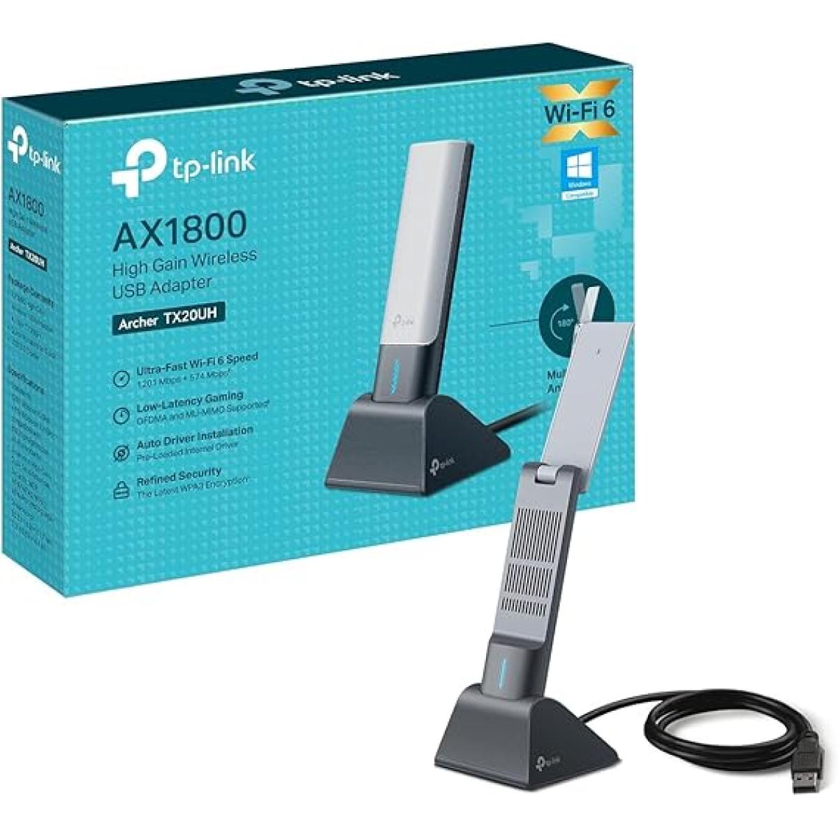 TP-Link Archer TX20UH AX1800 Wi-Fi 6 High Gain Dual-Band USB Adapter