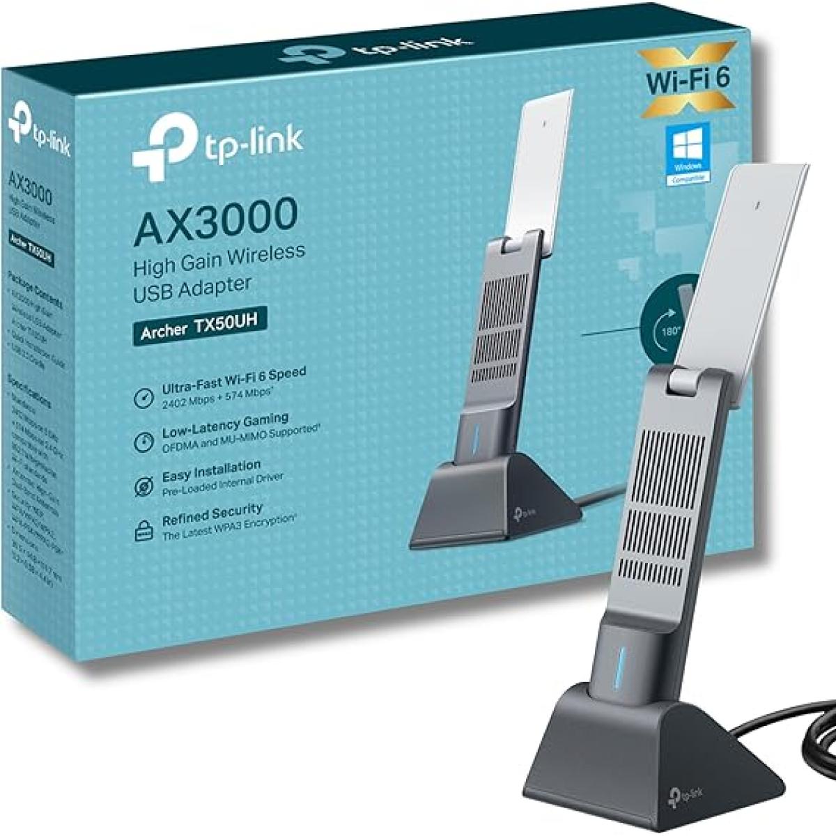TP-Link Archer TX50UH AX3000 Wi-Fi 6 High Gain Dual-Band USB 3.0 Adapter
