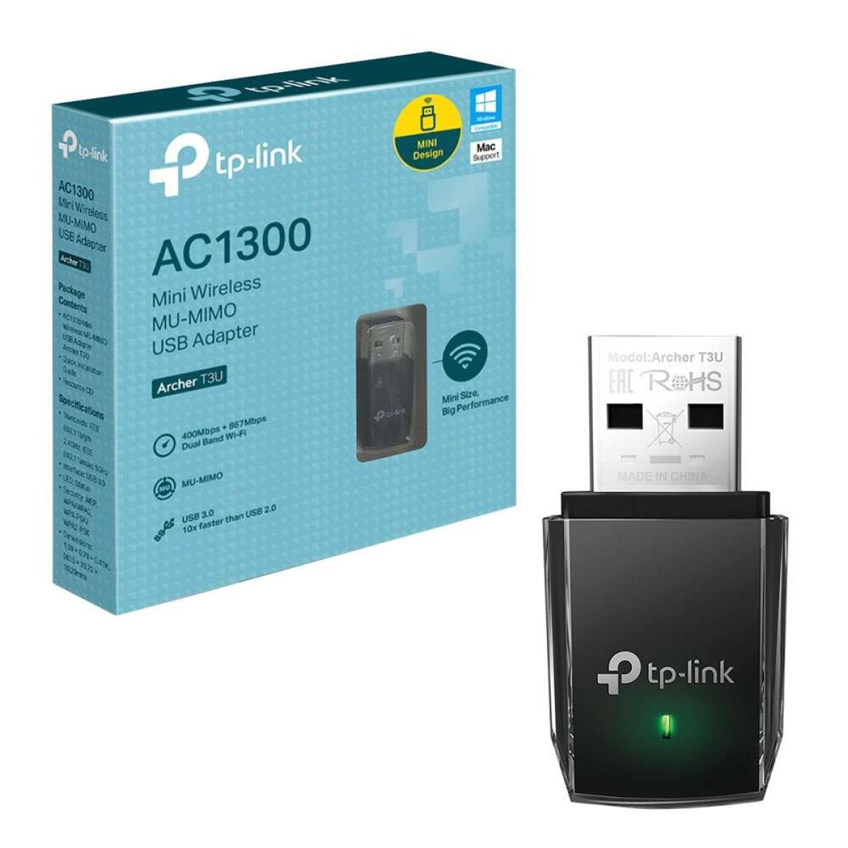 TP-Link T3U AC1300 Mini USB 3.0 Wi-Fi Adapter Dual-Band