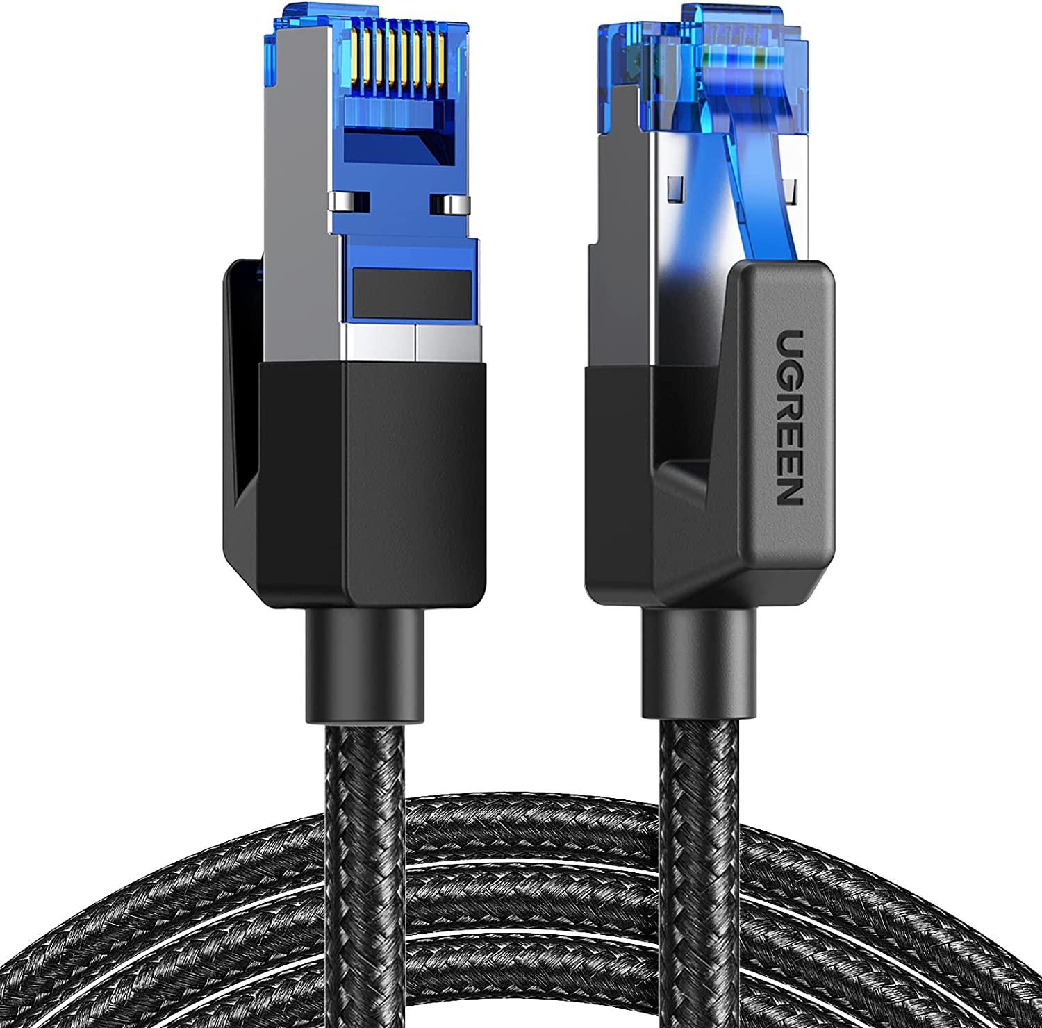 UGREEN 80433 CAT8 Shielded Round Braided Ethernet Cable Modular Plugs 5m