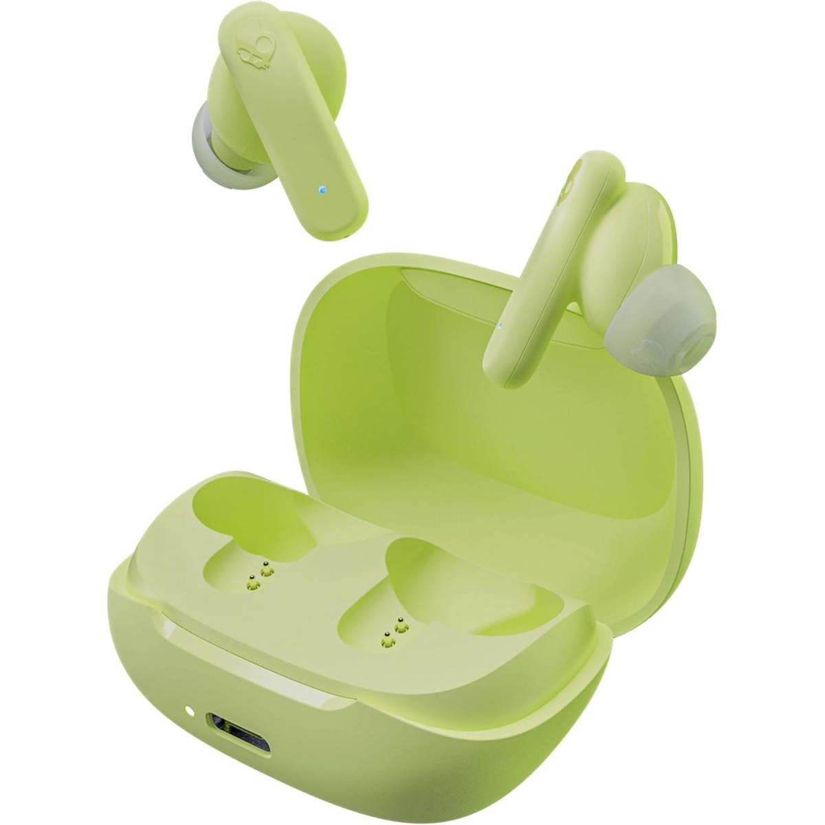 Skullcandy Smokin Buds True Wireless In-Ear Earbuds – Bluetooth 5.2, 20 Hours Battery, Matcha