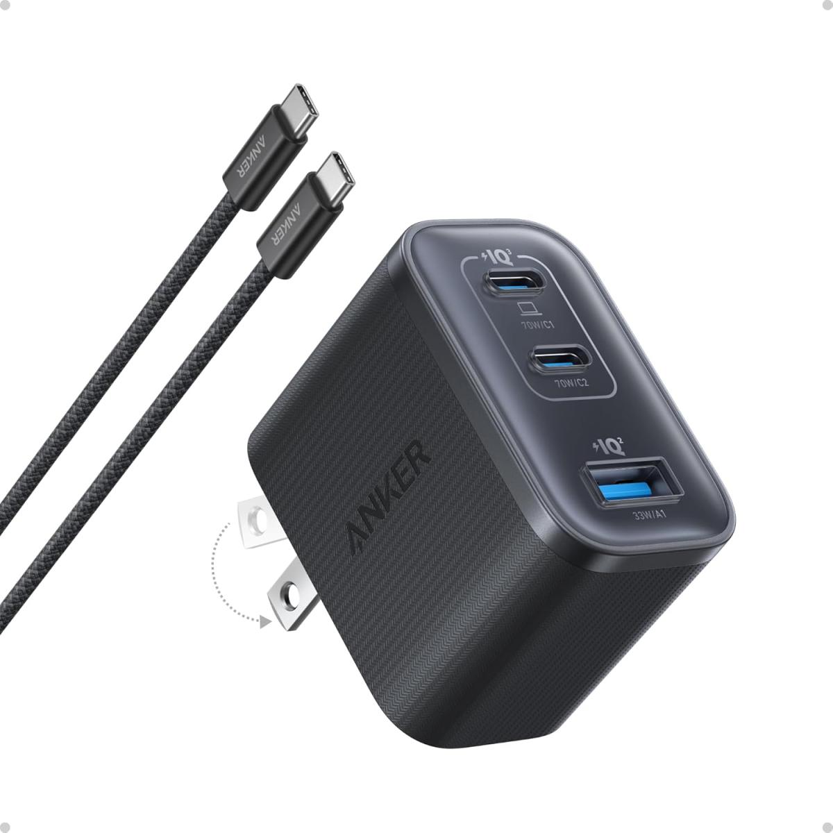 Anker Nano 70W 3-Port USB-C Charger Block