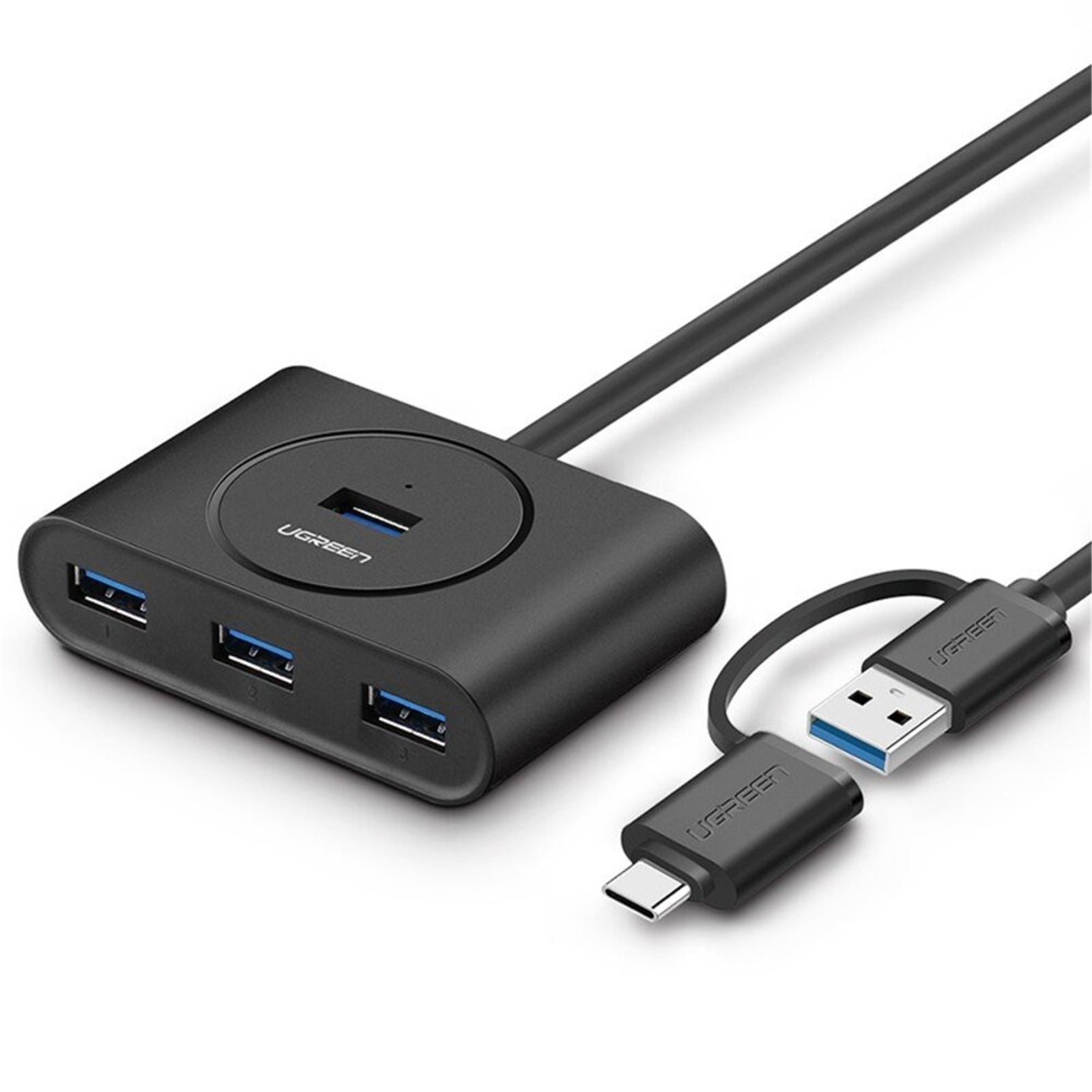 UGREEN 40850 USB 3.0 4-Port Hub with USB-A and USB-C Cable 1m