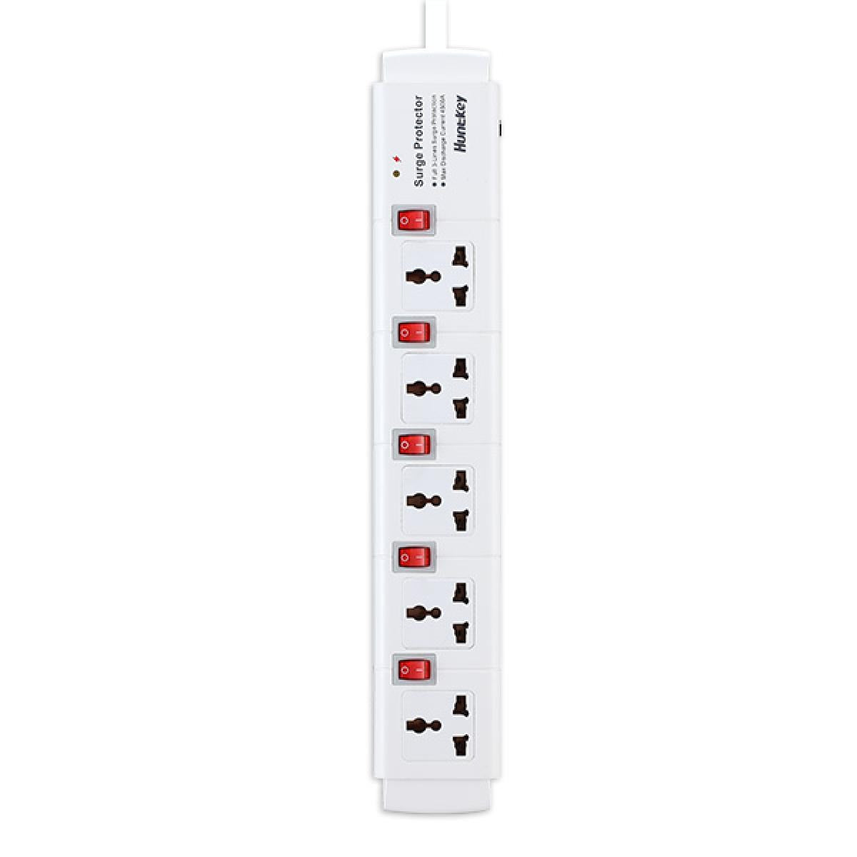 Huntkey PZC502-3 Surge-Protected Power Strip 5 Universal AC Sockets 3 m