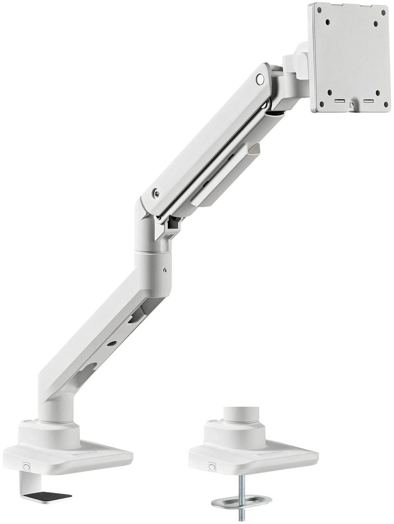 SilverStone ARM14 White Single Monitor Arm Gas Spring Up to 49" 20kg