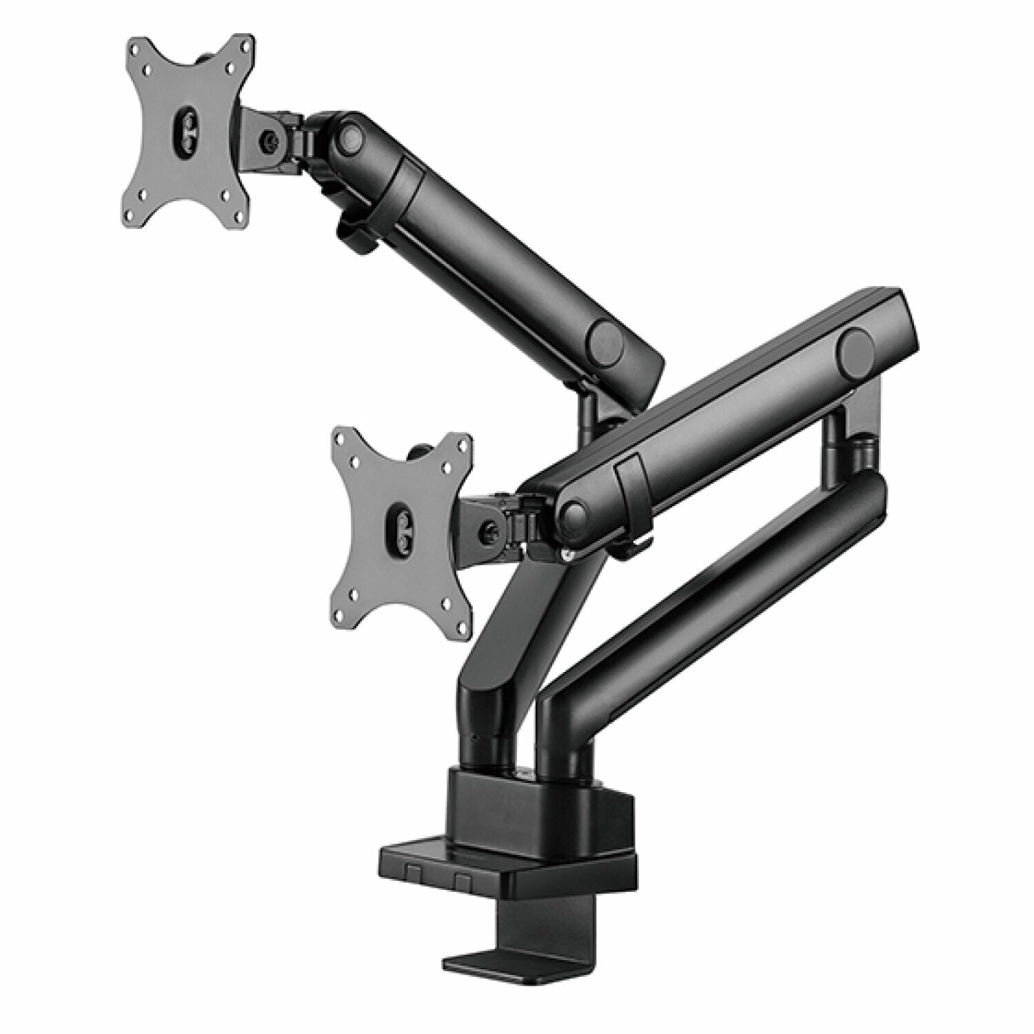 SilverStone ARM25 Dual Monitor Arm, Mechanical Spring, Up To 32", 9kg, VESA 75×75 / 100×100mm, Black