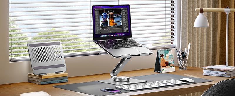 UGREEN LP592 360° Swivel Foldable Laptop Stand up to 17.3 inch (Silver)