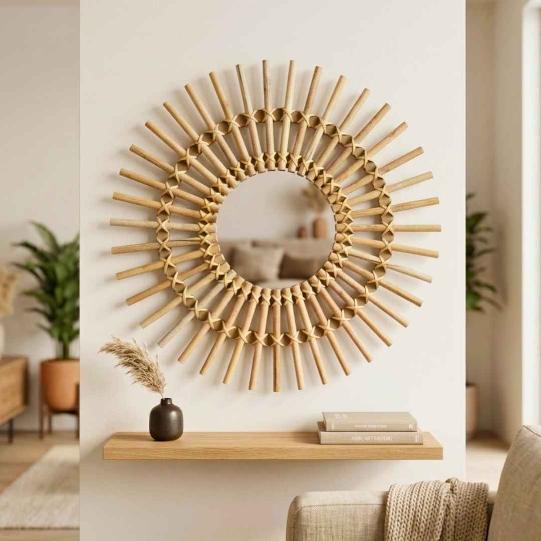 Bamboo Sun Mirror